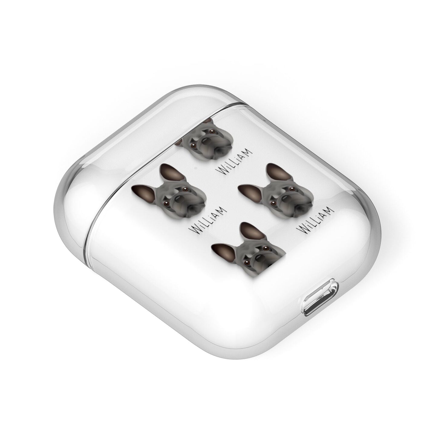 French Bulldog Icon with Name AirPods Case Laid Flat