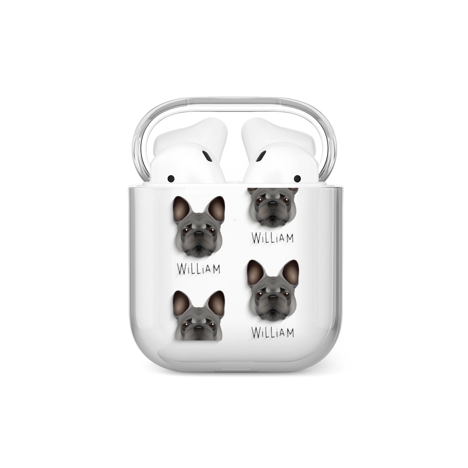 French Bulldog Icon with Name AirPods Case