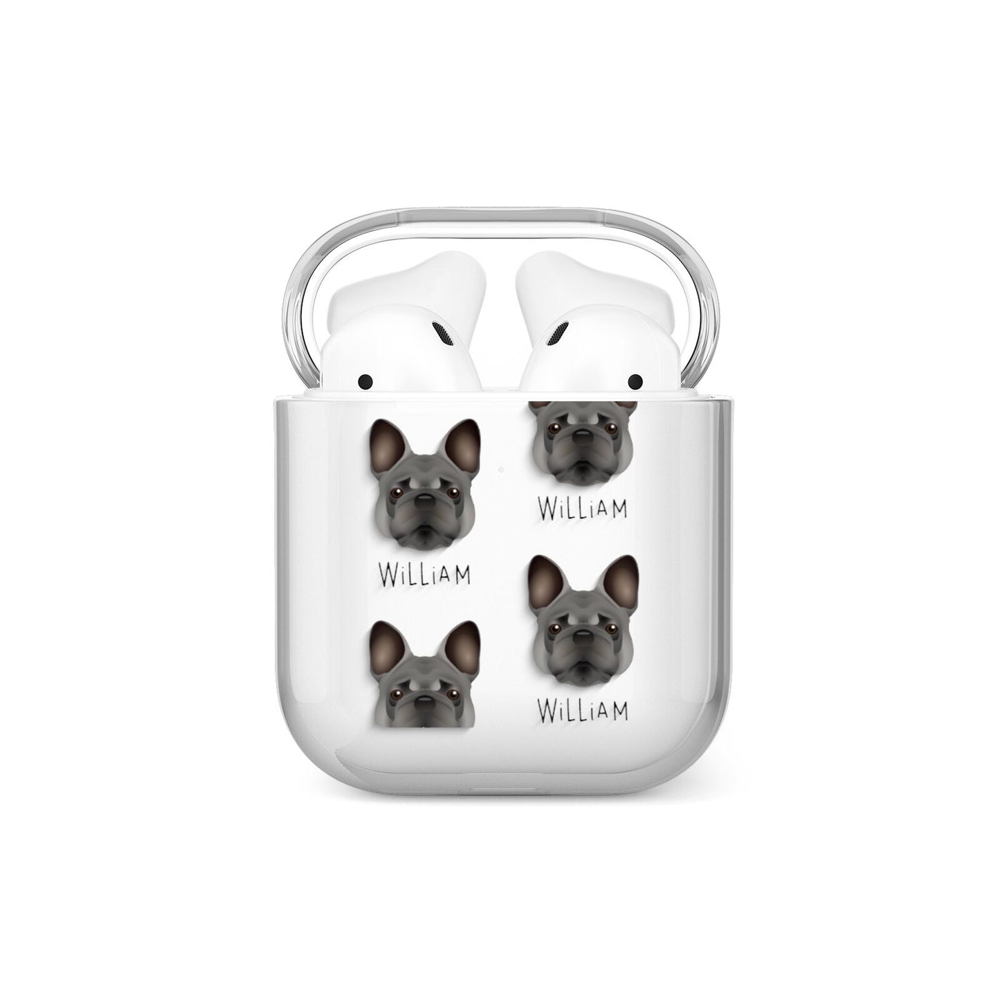French Bulldog Icon with Name AirPods Case