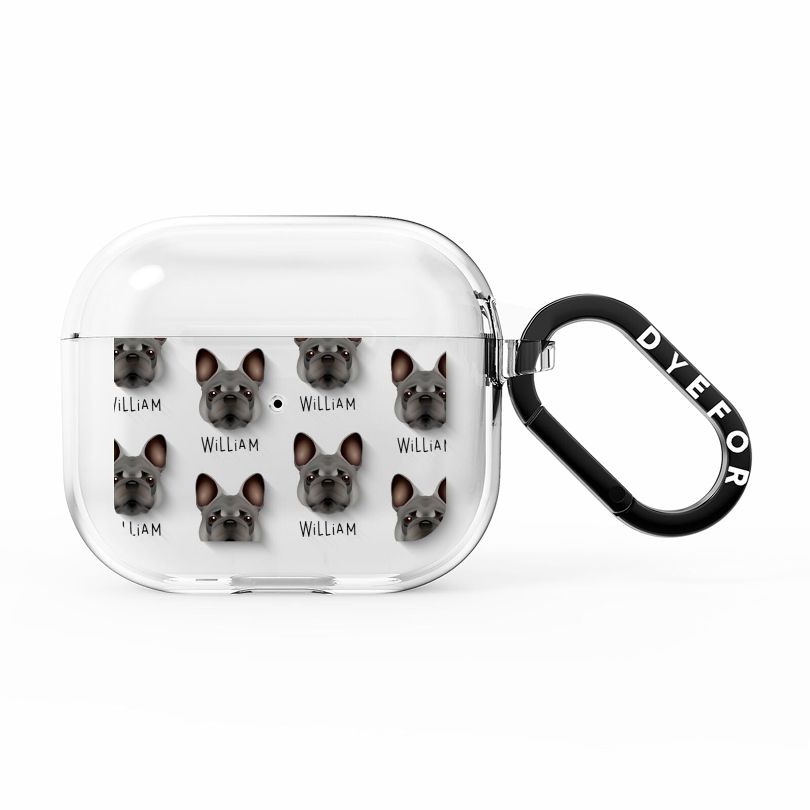 French Bulldog Icon with Name AirPods Clear Case 3rd Gen