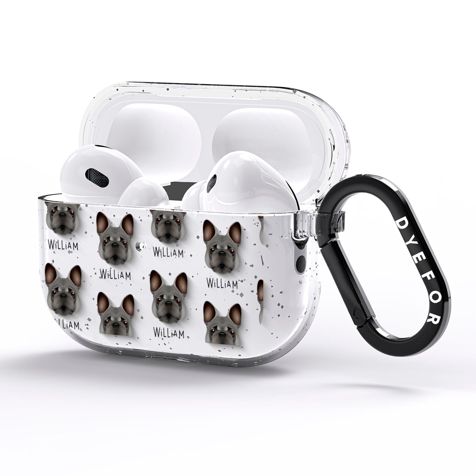 French Bulldog Icon with Name AirPods Pro Glitter Case Side Image