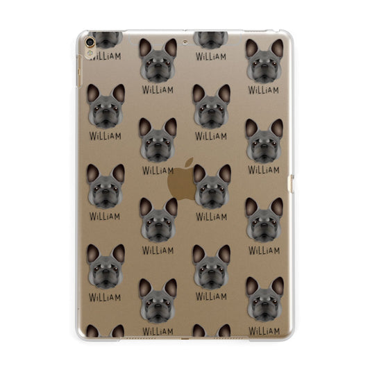 French Bulldog Icon with Name Apple iPad Gold Case