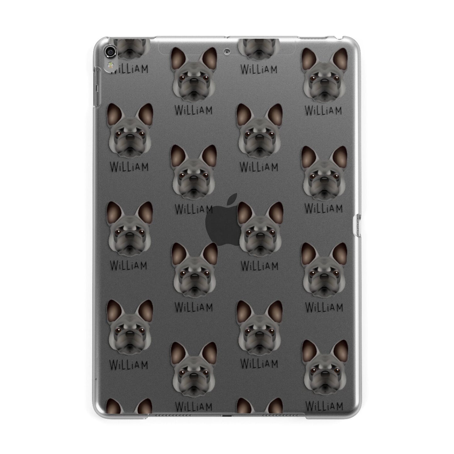 French Bulldog Icon with Name Apple iPad Grey Case
