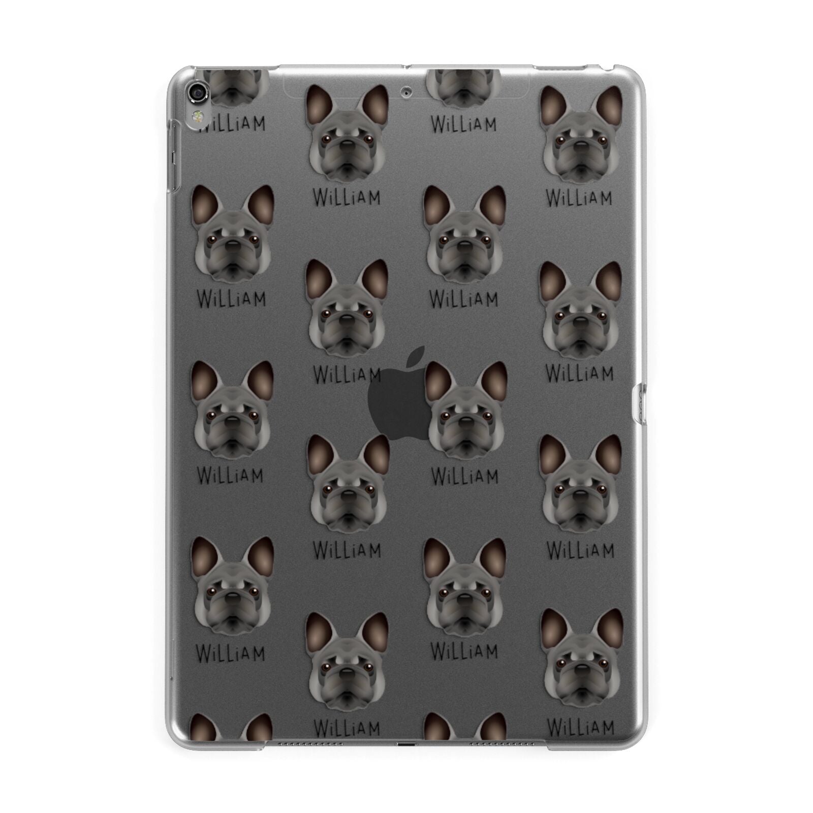 French Bulldog Icon with Name Apple iPad Grey Case