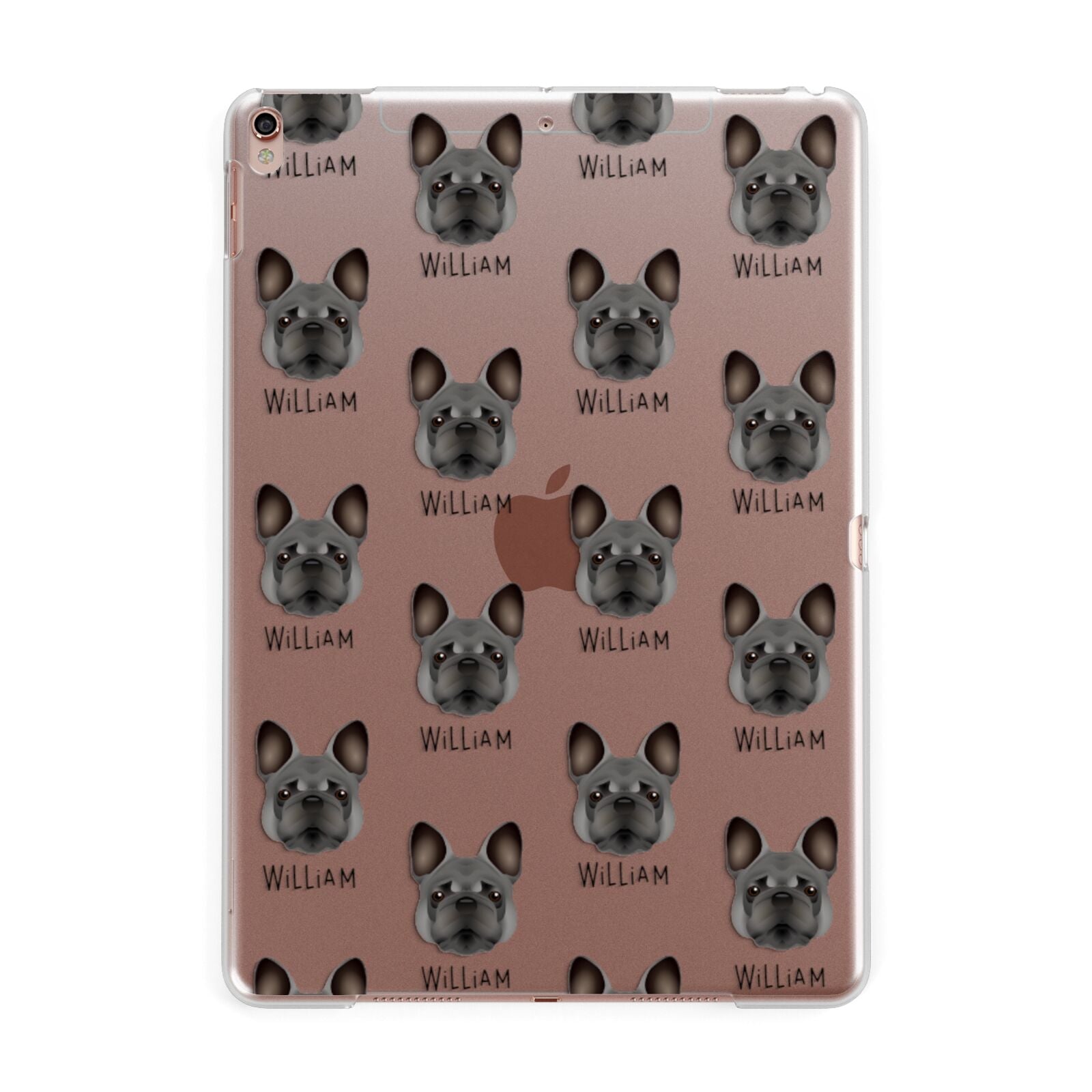 French Bulldog Icon with Name Apple iPad Rose Gold Case