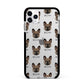 French Bulldog Icon with Name Apple iPhone 11 Pro Max in Silver with Black Impact Case