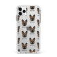 French Bulldog Icon with Name Apple iPhone 11 Pro Max in Silver with White Impact Case