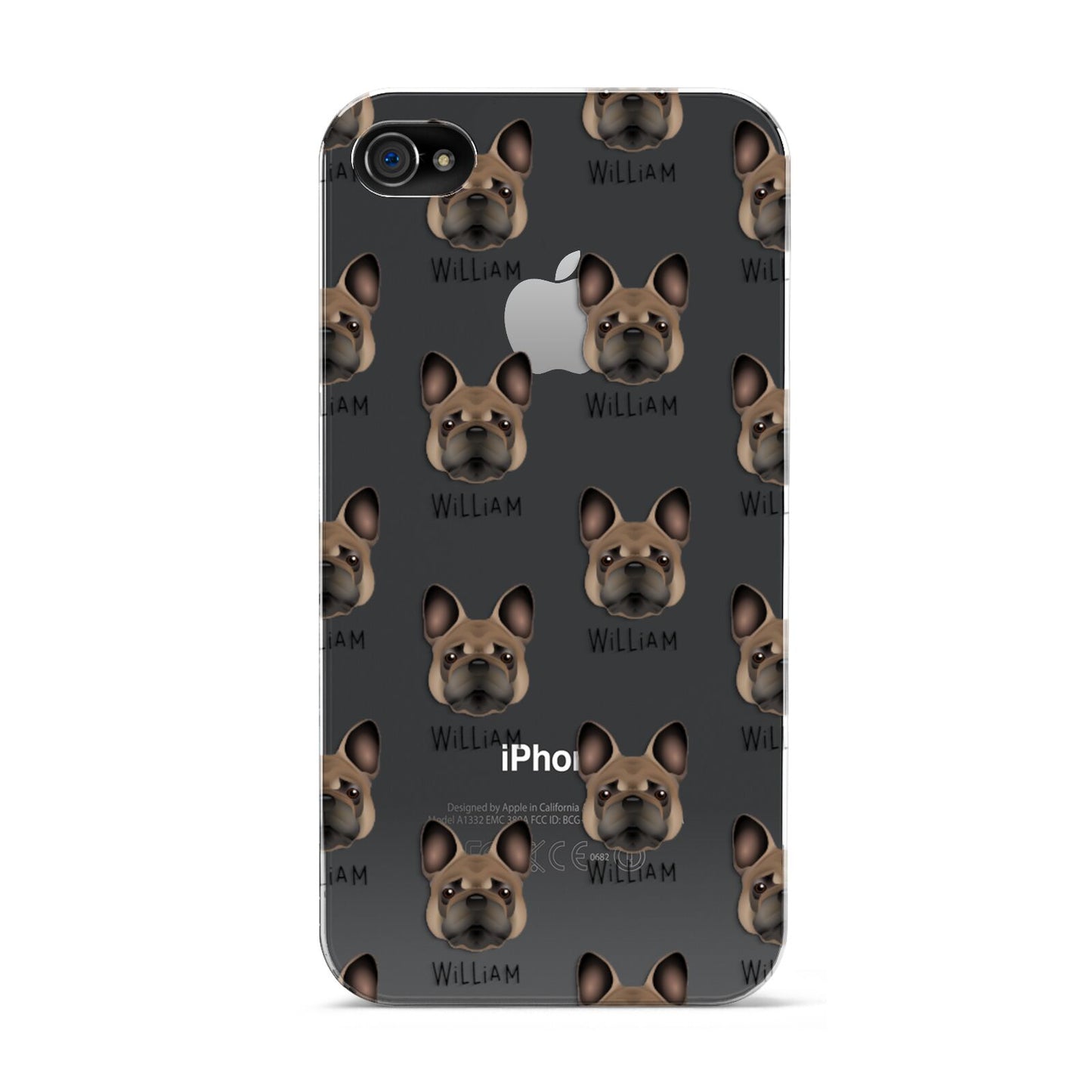 French Bulldog Icon with Name Apple iPhone 4s Case