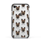 French Bulldog Icon with Name Apple iPhone XR Impact Case Black Edge on Silver Phone
