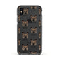 French Bulldog Icon with Name Apple iPhone Xs Impact Case Black Edge on Black Phone