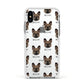 French Bulldog Icon with Name Apple iPhone Xs Impact Case White Edge on Silver Phone