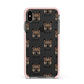 French Bulldog Icon with Name Apple iPhone Xs Max Impact Case Pink Edge on Black Phone