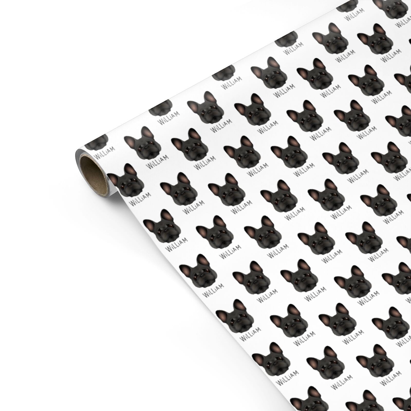 French Bulldog Icon with Name Personalised Gift Wrap