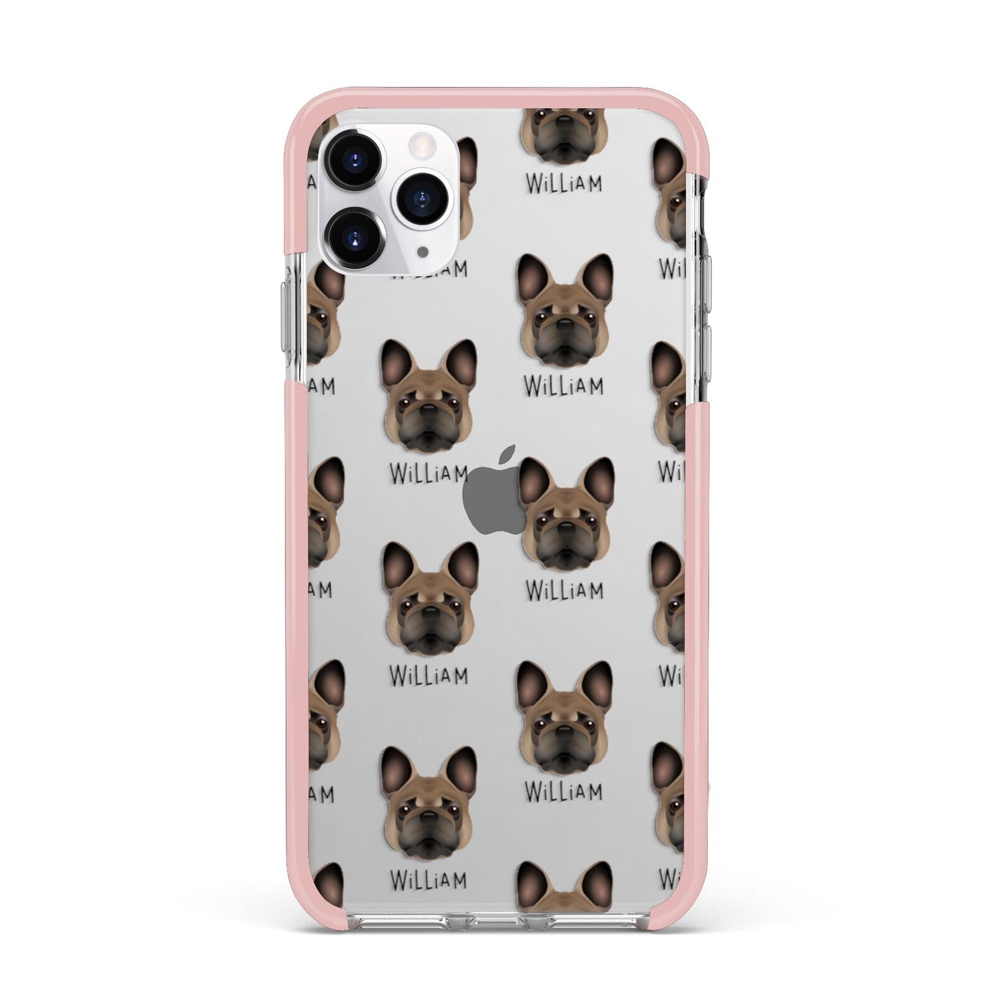 French Bulldog Icon with Name iPhone 11 Pro Max Impact Pink Edge Case