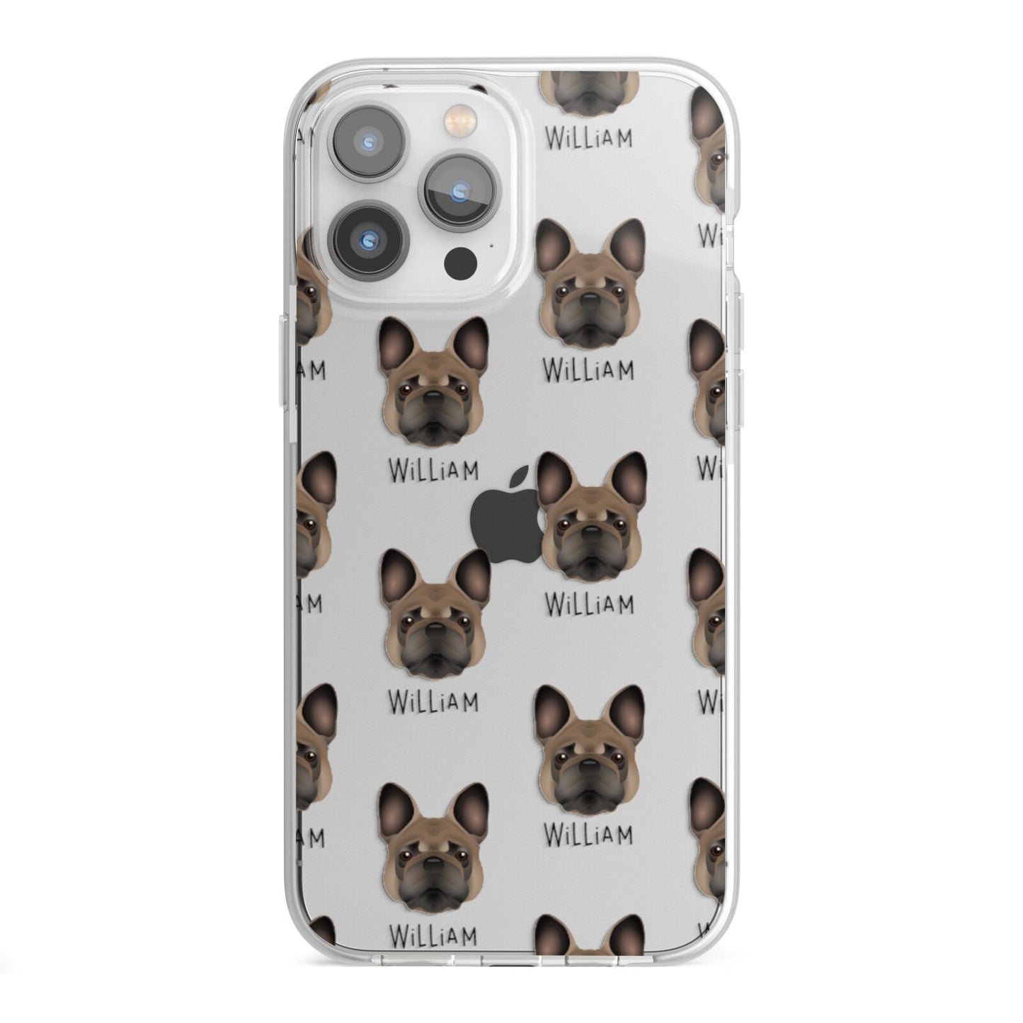 French Bulldog Icon with Name iPhone 13 Pro Max TPU Impact Case with White Edges
