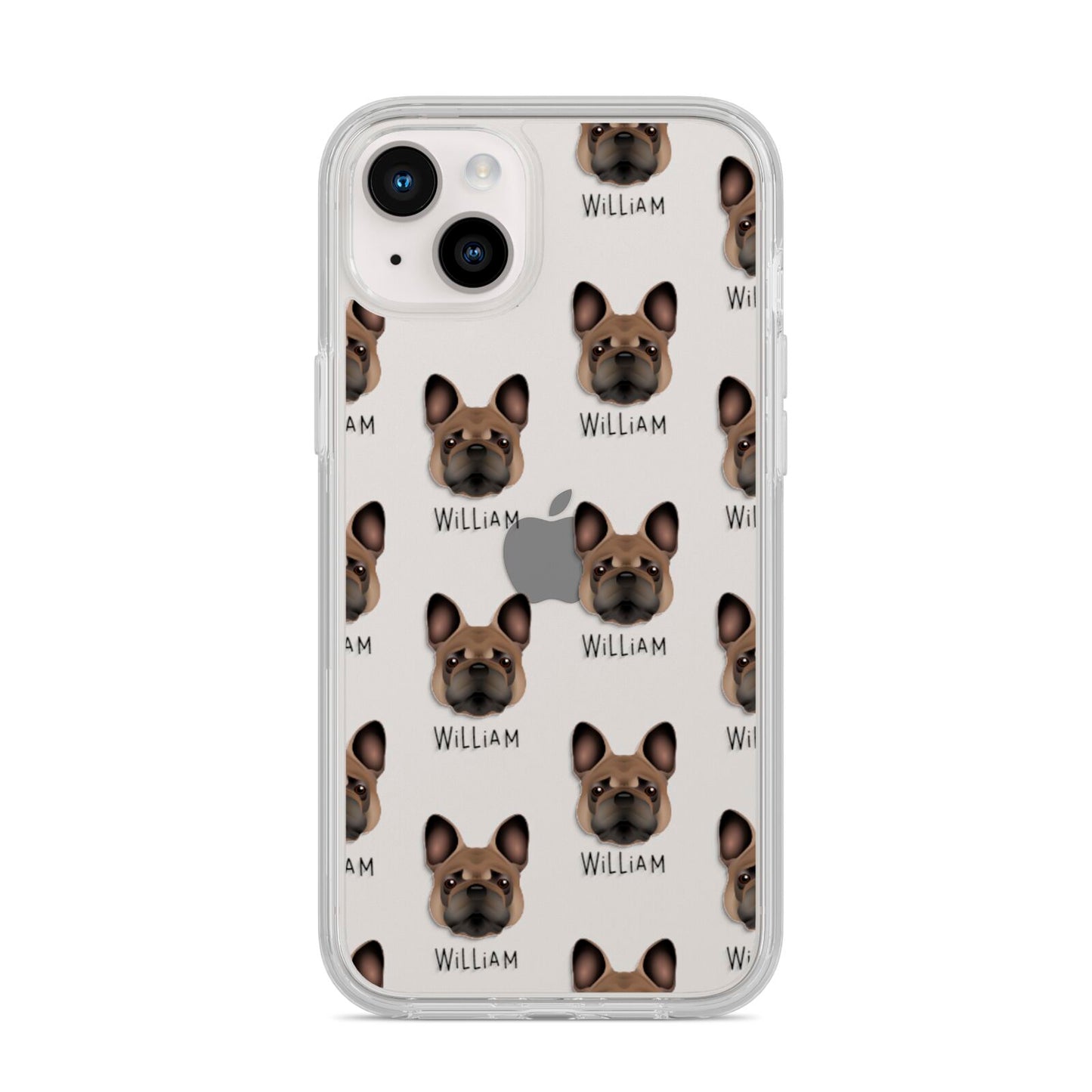 French Bulldog Icon with Name iPhone 14 Plus Clear Tough Case Starlight