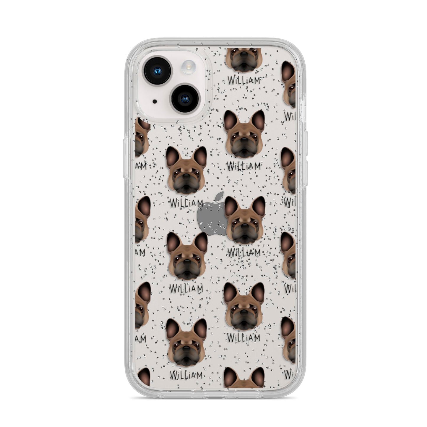 French Bulldog Icon with Name iPhone 14 Plus Glitter Tough Case Starlight