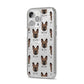 French Bulldog Icon with Name iPhone 14 Pro Max Glitter Tough Case Silver Angled Image