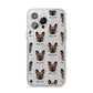 French Bulldog Icon with Name iPhone 14 Pro Max Glitter Tough Case Silver