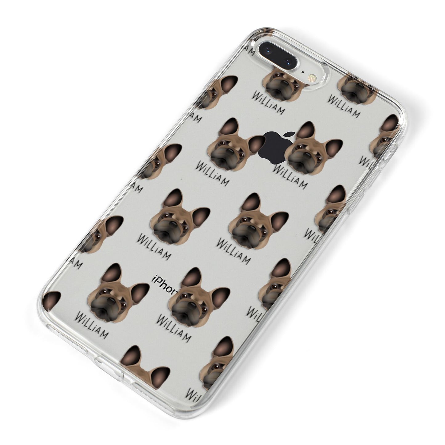 French Bulldog Icon with Name iPhone 8 Plus Bumper Case on Silver iPhone Alternative Image