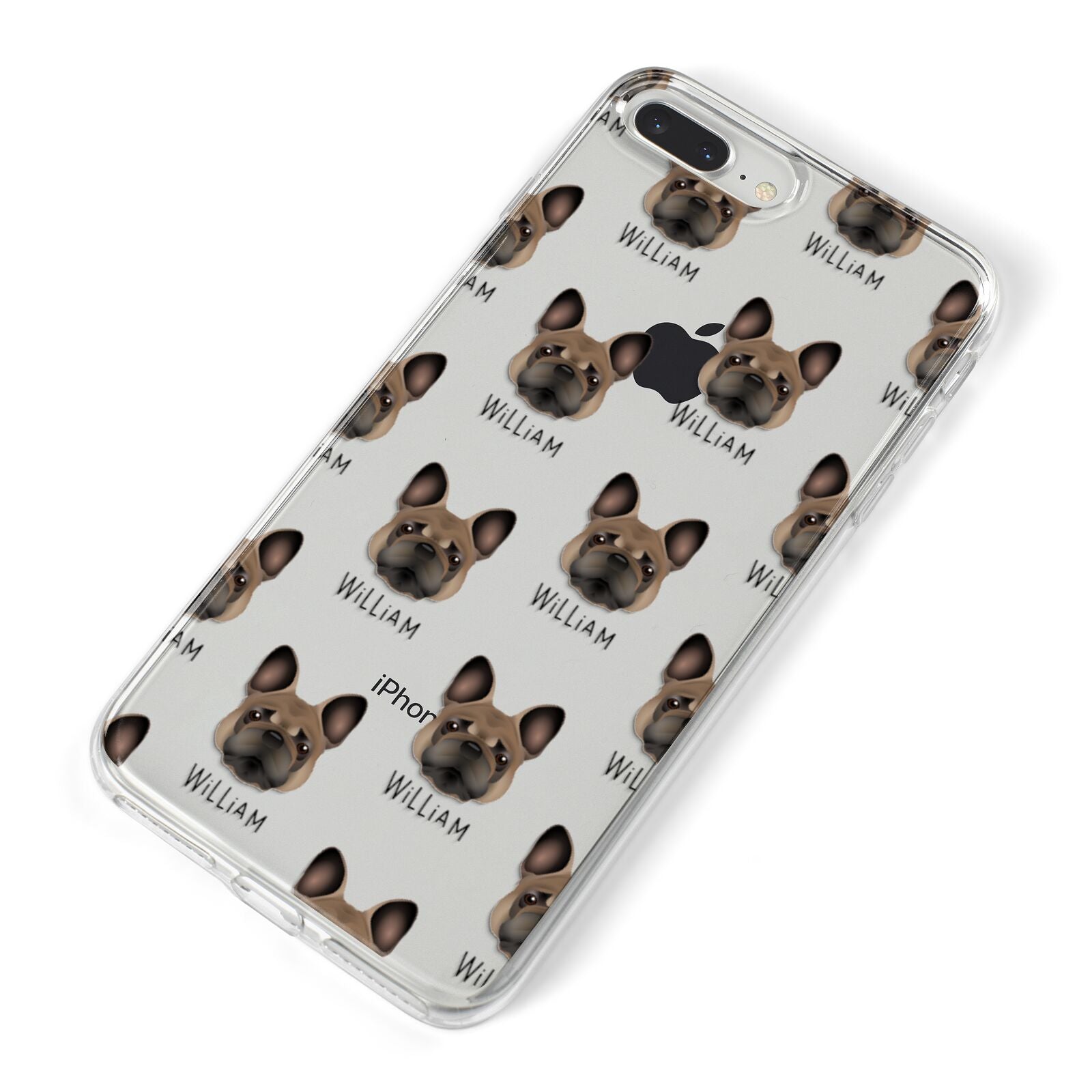French Bulldog Icon with Name iPhone 8 Plus Bumper Case on Silver iPhone Alternative Image