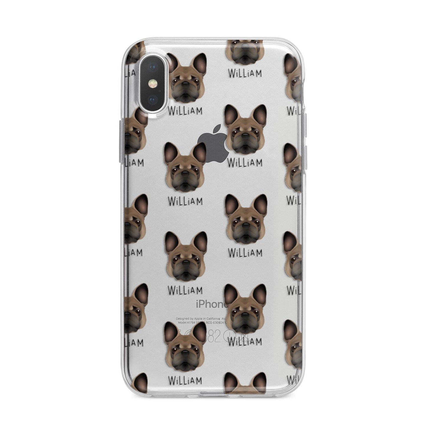 French Bulldog Icon with Name iPhone X Bumper Case on Silver iPhone Alternative Image 1