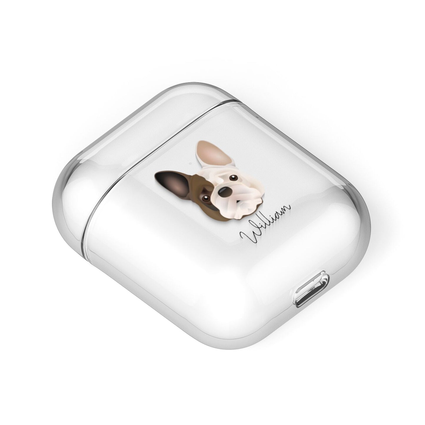 French Bulldog Personalised AirPods Case Laid Flat