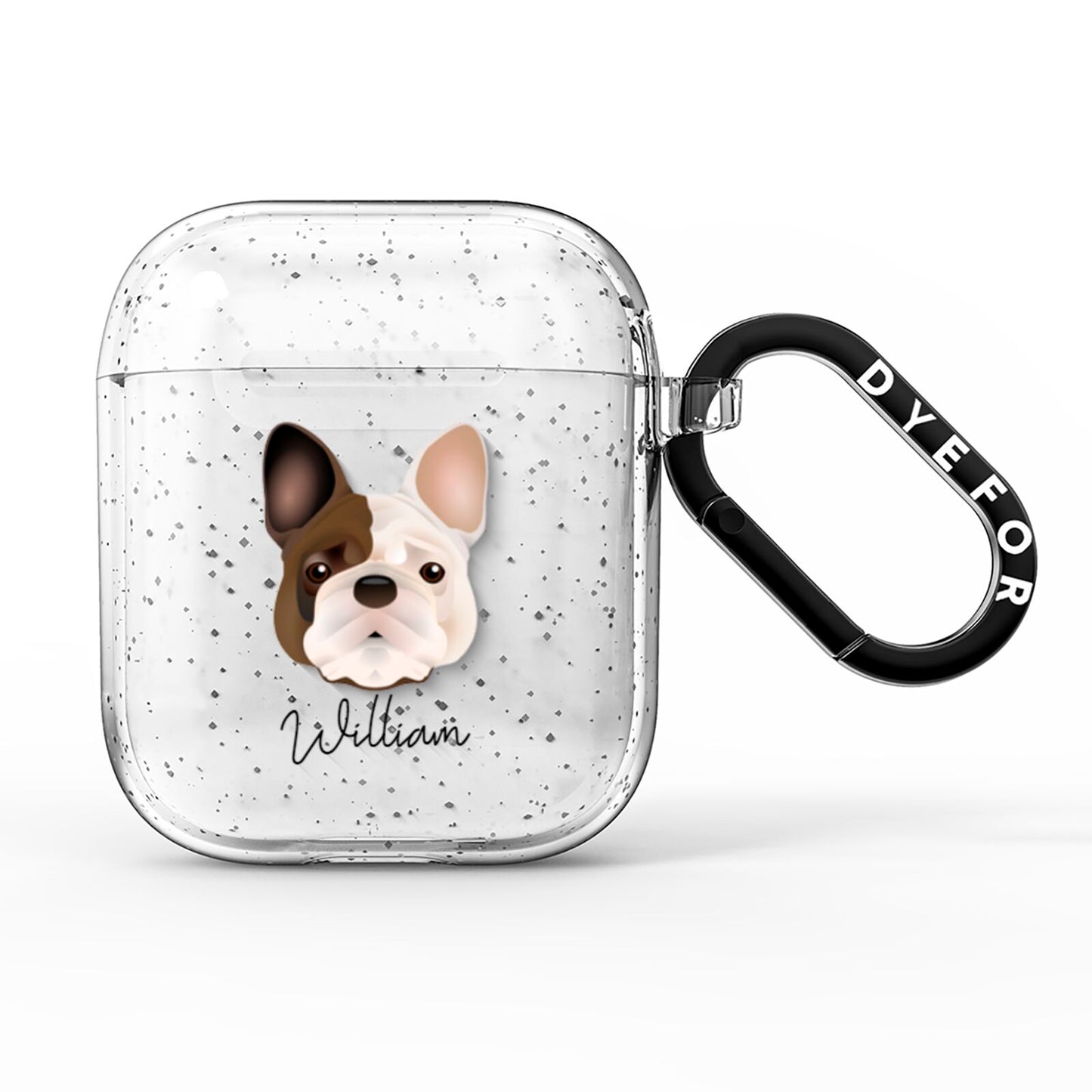 French Bulldog Personalised AirPods Glitter Case