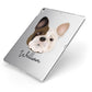 French Bulldog Personalised Apple iPad Case on Silver iPad Side View