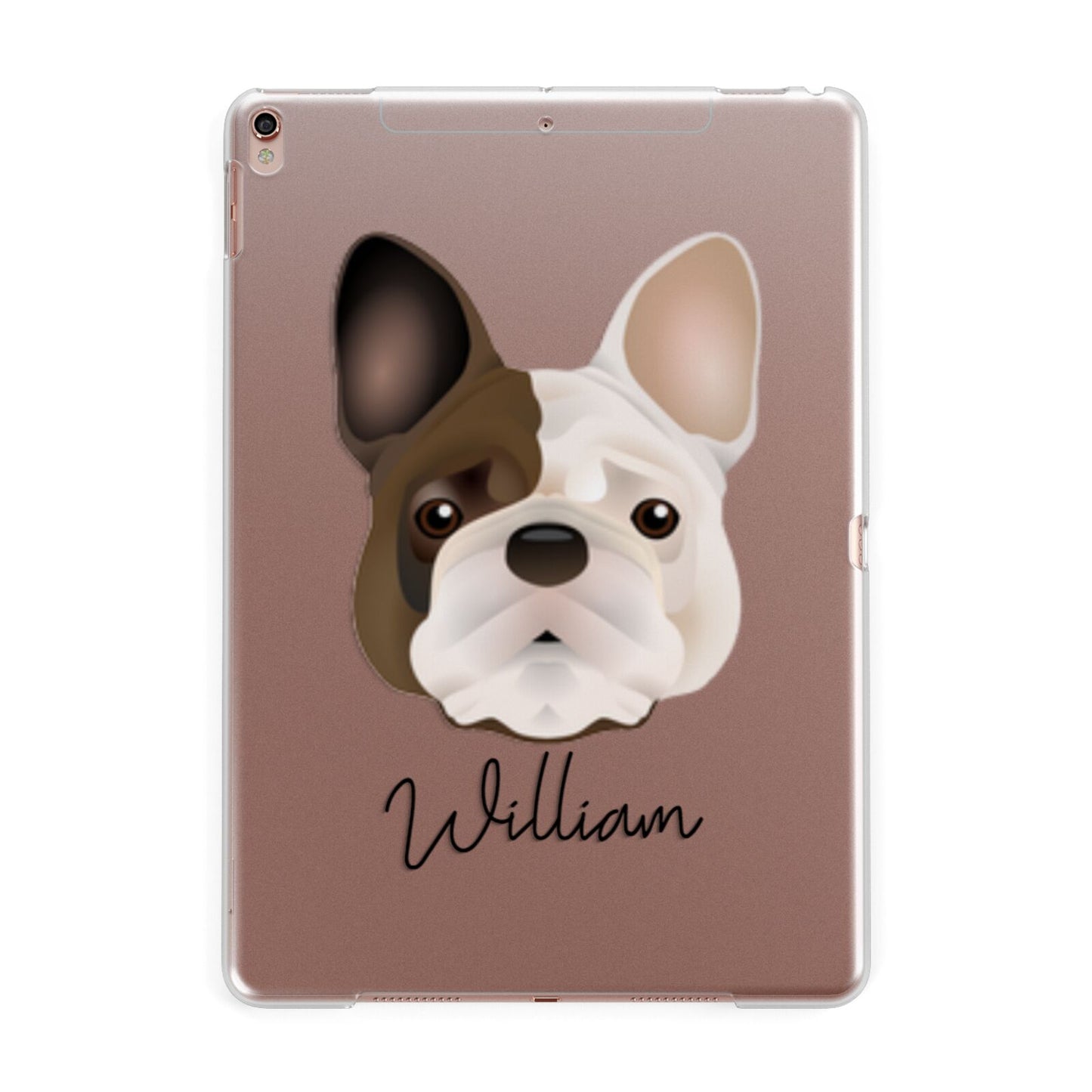 French Bulldog Personalised Apple iPad Rose Gold Case