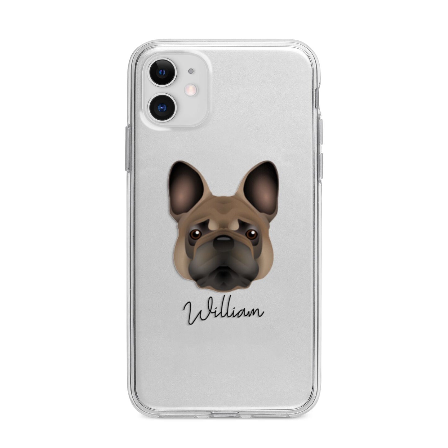 French Bulldog Personalised Apple iPhone 11 in White with Bumper Case