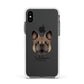 French Bulldog Personalised Apple iPhone Xs Impact Case White Edge on Black Phone