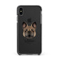 French Bulldog Personalised Apple iPhone Xs Max Impact Case Black Edge on Black Phone