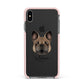 French Bulldog Personalised Apple iPhone Xs Max Impact Case Pink Edge on Black Phone