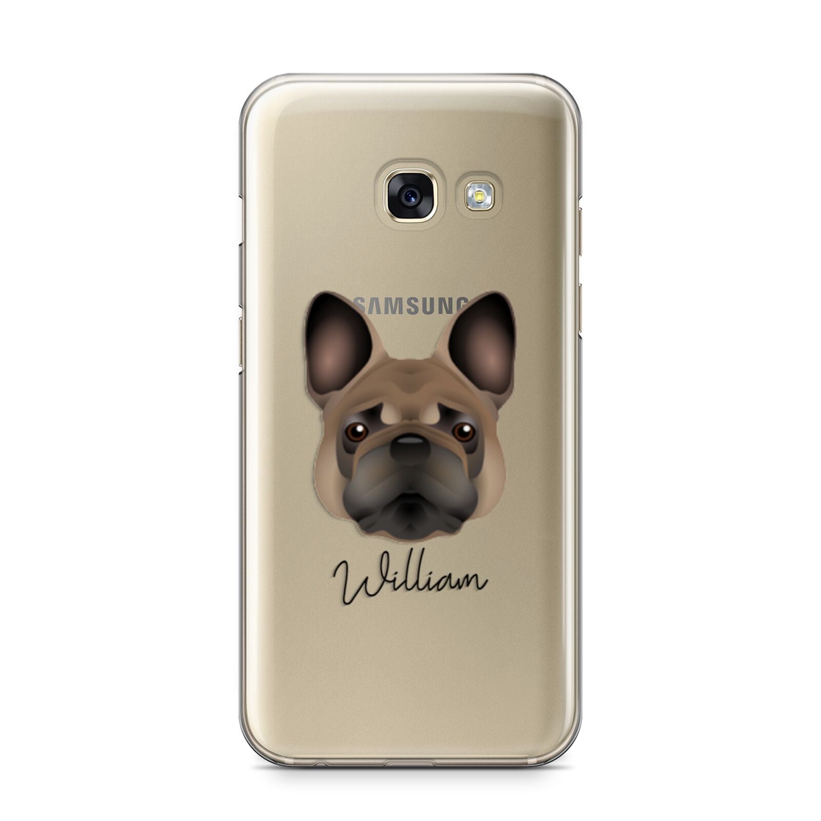 French Bulldog Personalised Samsung Galaxy A3 2017 Case on gold phone