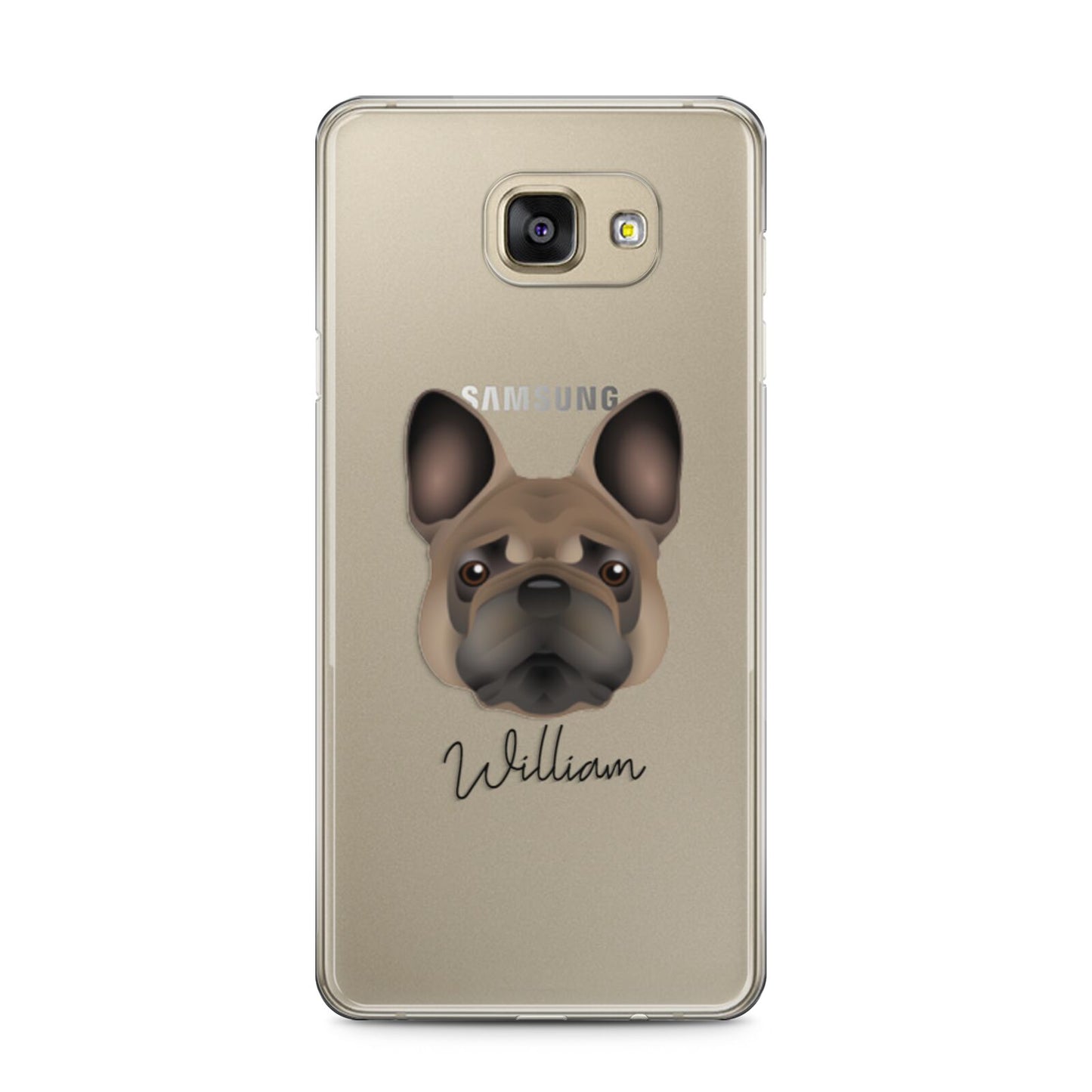 French Bulldog Personalised Samsung Galaxy A5 2016 Case on gold phone