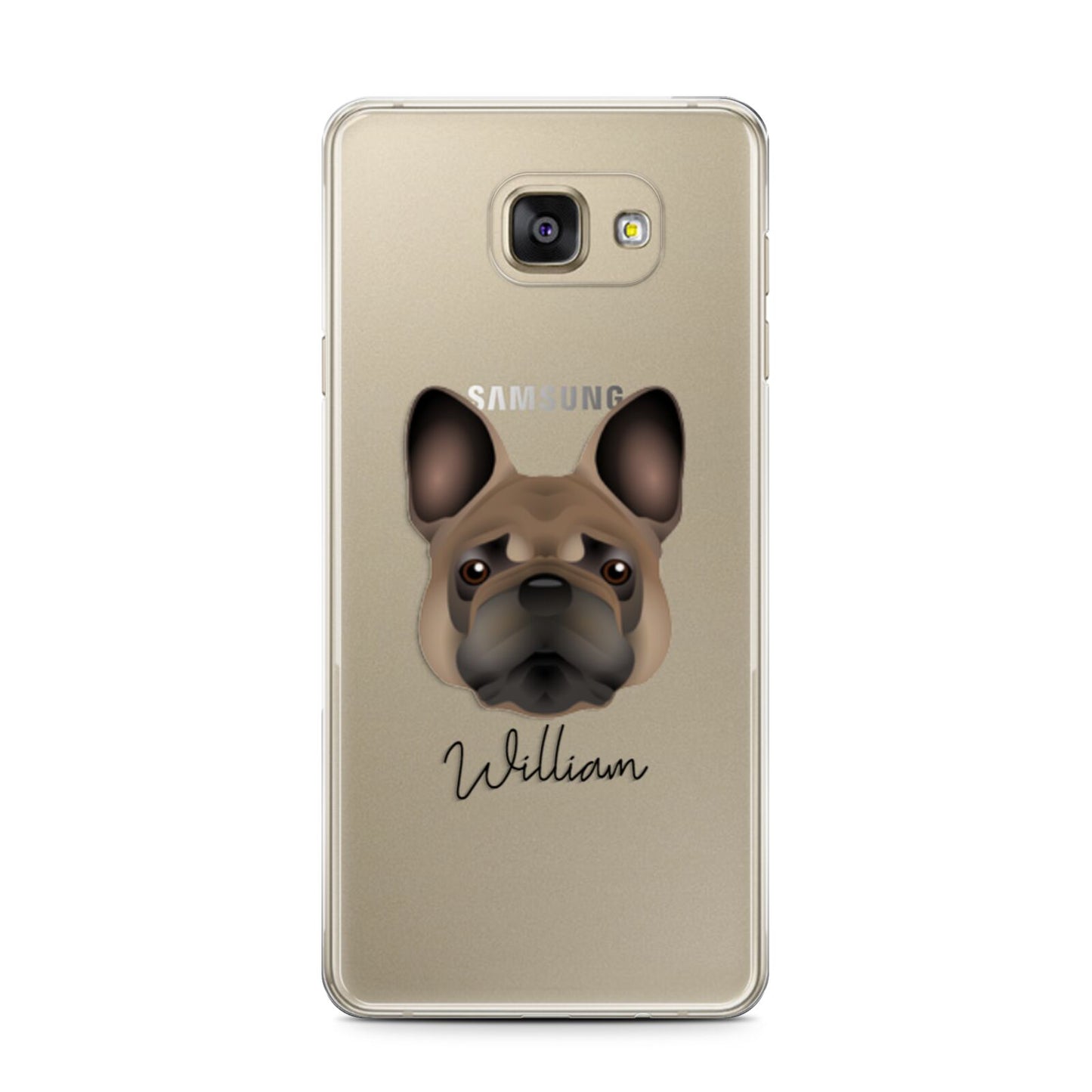 French Bulldog Personalised Samsung Galaxy A7 2016 Case on gold phone