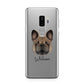 French Bulldog Personalised Samsung Galaxy S9 Plus Case on Silver phone