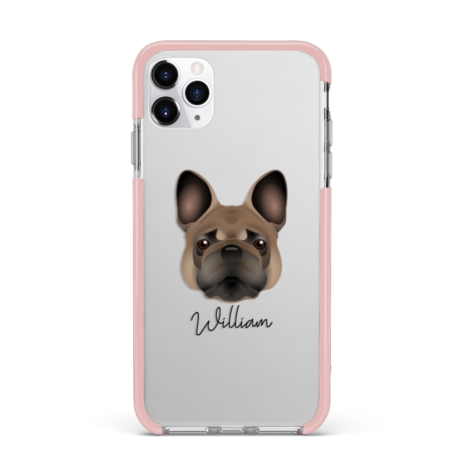 French Bulldog Personalised iPhone 11 Pro Max Impact Pink Edge Case