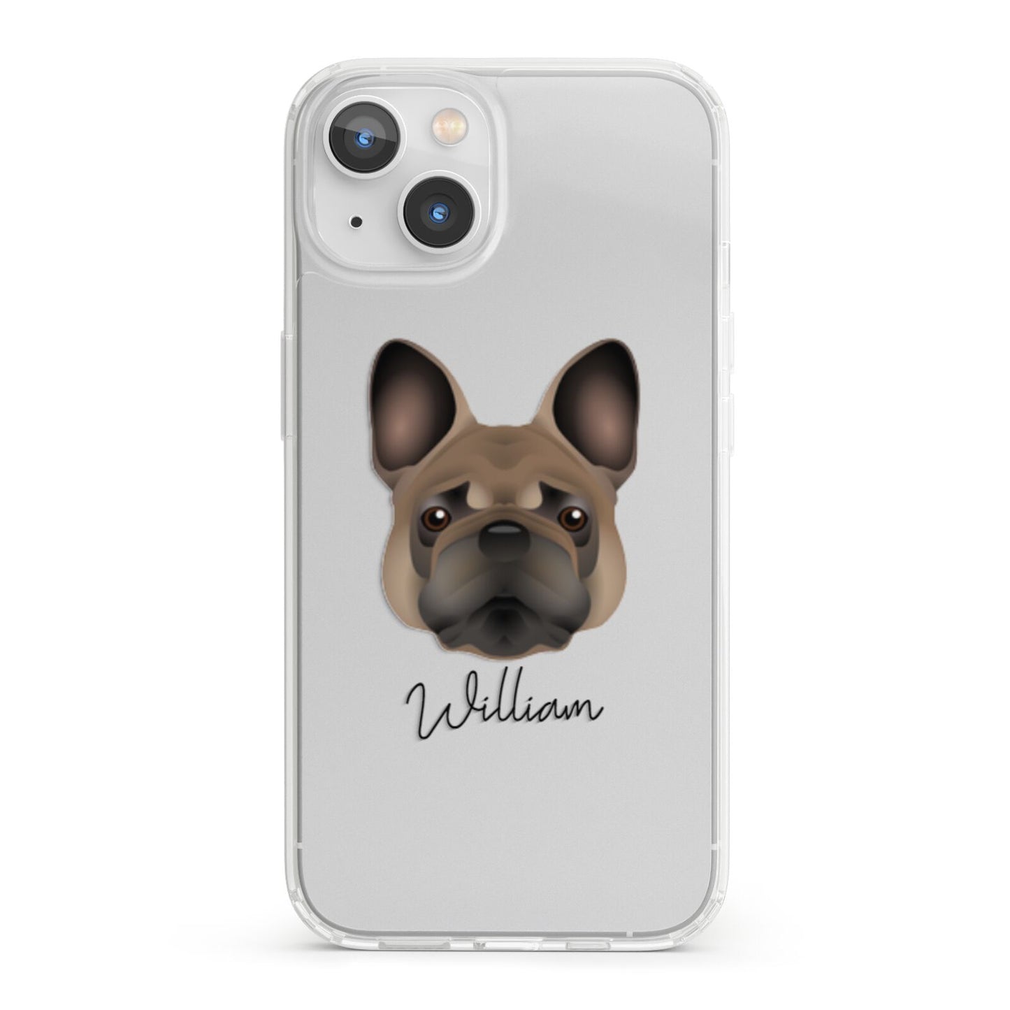 French Bulldog Personalised iPhone 13 Clear Bumper Case