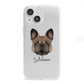 French Bulldog Personalised iPhone 13 Mini Clear Bumper Case