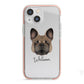 French Bulldog Personalised iPhone 13 Mini TPU Impact Case with Pink Edges