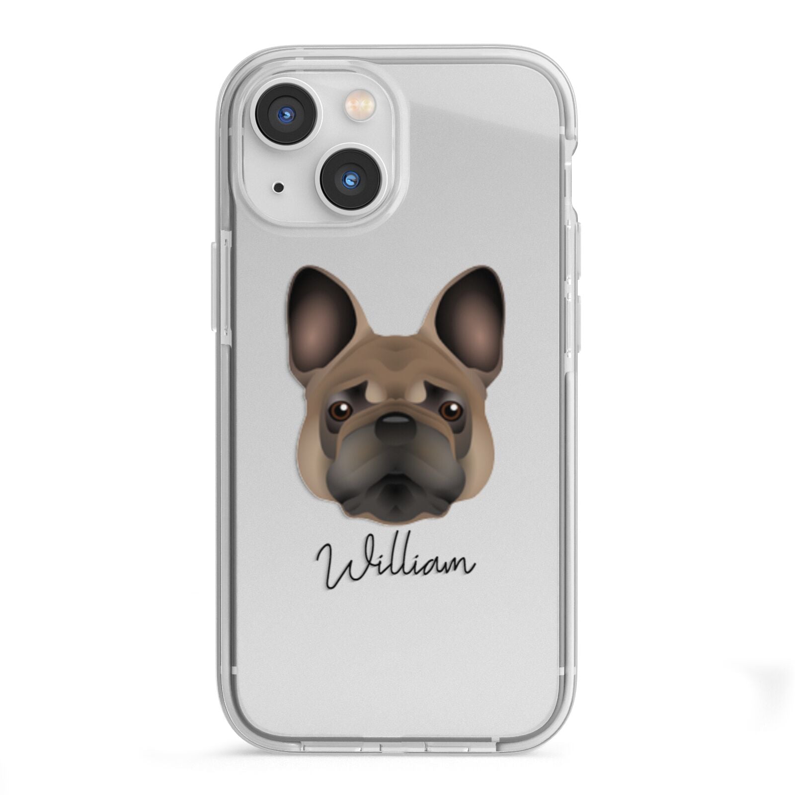 French Bulldog Personalised iPhone 13 Mini TPU Impact Case with White Edges