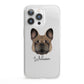 French Bulldog Personalised iPhone 13 Pro Clear Bumper Case