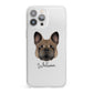 French Bulldog Personalised iPhone 13 Pro Max Clear Bumper Case