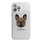 French Bulldog Personalised iPhone 13 Pro Max TPU Impact Case with White Edges