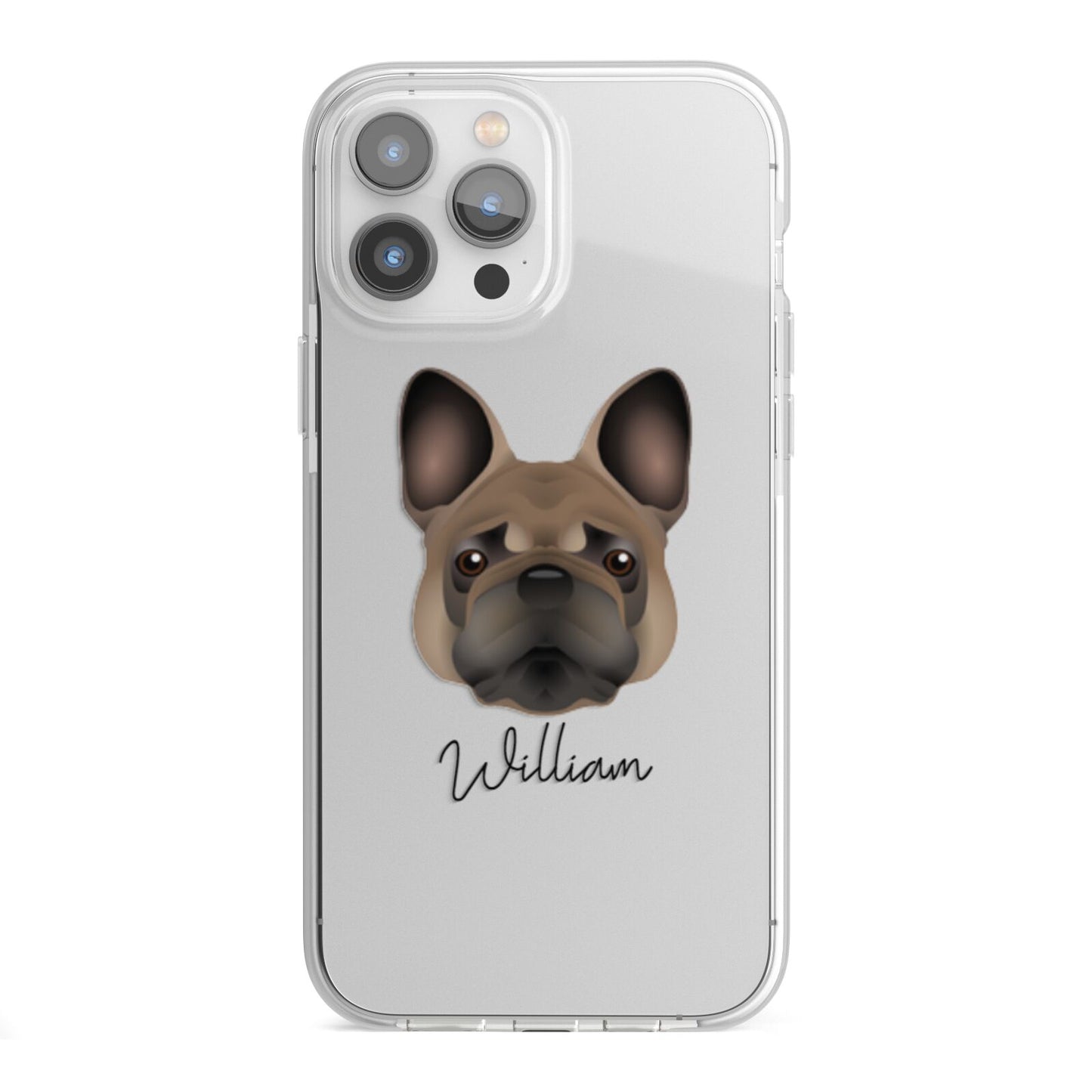 French Bulldog Personalised iPhone 13 Pro Max TPU Impact Case with White Edges