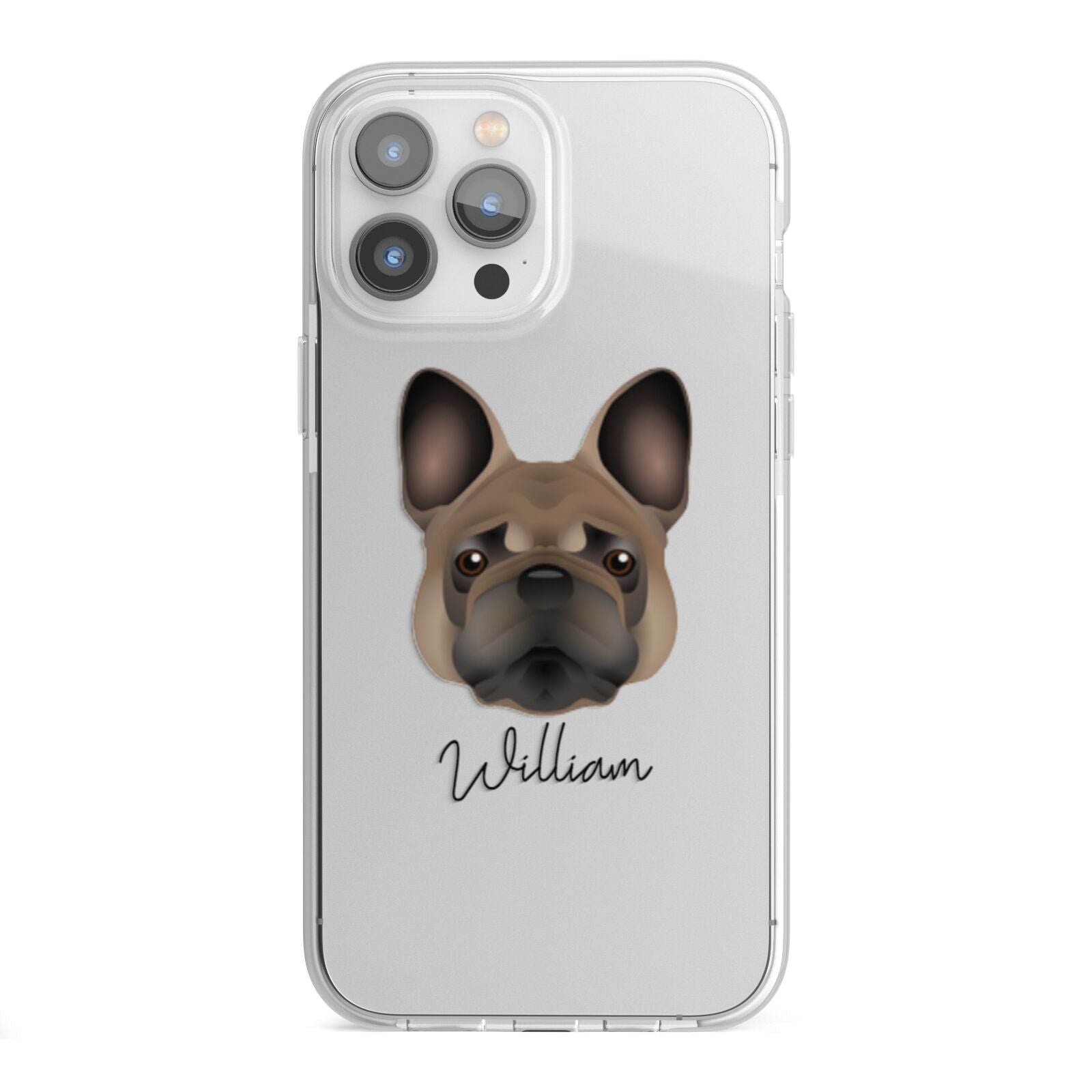 French Bulldog Personalised iPhone 13 Pro Max TPU Impact Case with White Edges
