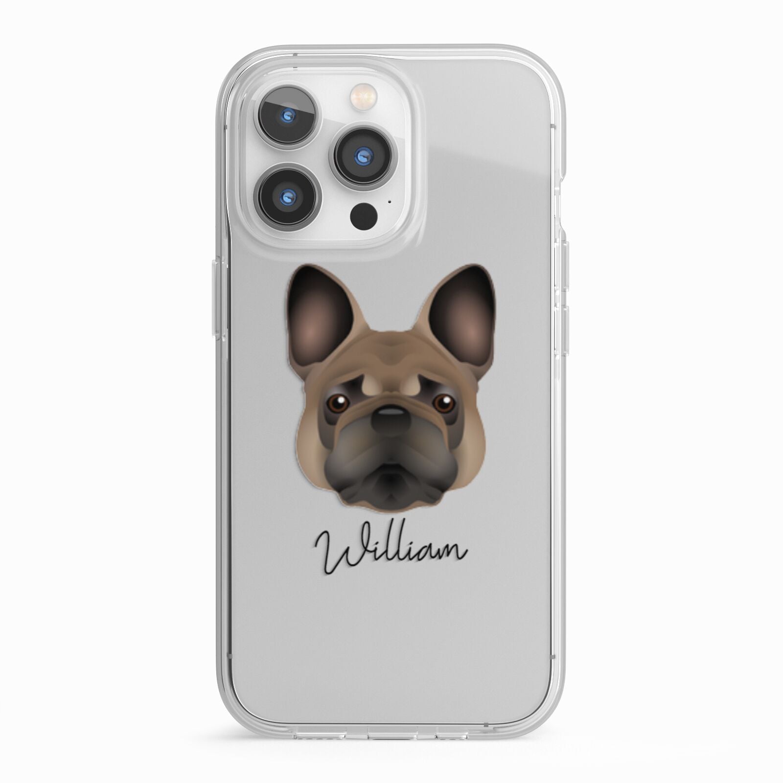 French Bulldog Personalised iPhone 13 Pro TPU Impact Case with White Edges