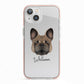 French Bulldog Personalised iPhone 13 TPU Impact Case with Pink Edges